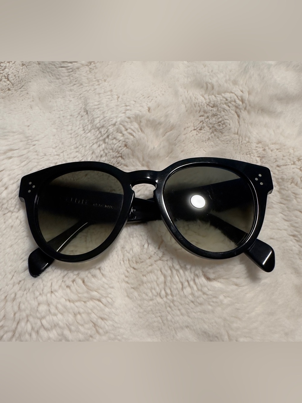 Celine Black Round Cat-Eye Sunglasses